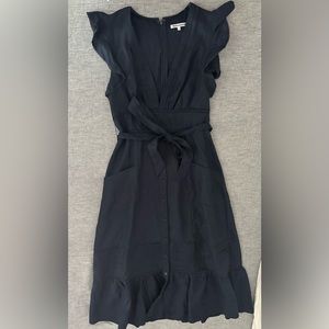 Reformation Linen Navy Blue Dress Sz 6